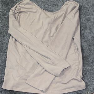 Tan Knotted/Open Back Sweater